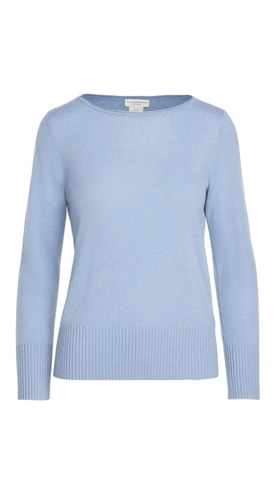 Club Monaco Cerulean Blue Essential Cashmere Crewneck Sweater In Size Xs