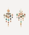 GRAINNE MORTON GOLD-PLATED BALANCE ASYMMETRIC MULTI-STONE DROP EARRINGS,000714093