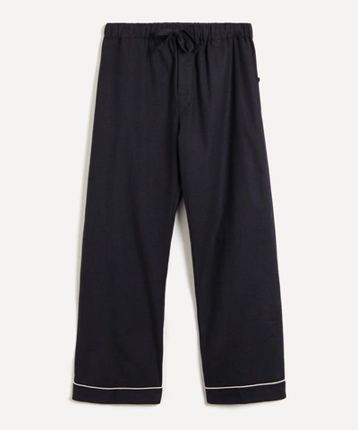 Desmond & Dempsey Brushed-cotton Twill Pyjama Trousers - Navy