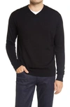 Peter Millar Crown Wool & Silk V-neck Sweater In Black