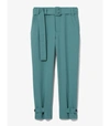 Proenza Schouler White Label Belted Rumple Pique Pants In 00513 Sage/green