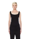 ANN DEMEULEMEESTER BLACK VISCOSE LOGO TANK TOP,2002-2465-235-099