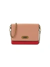 BOTTEGA VENETA ROSE COLORBLOCK LEATHER CHAIN WALLET,0400013188941