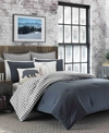 Eddie Bauer Kingston Cotton Reversible 3 Piece Duvet Cover Set, Full/queen Bedding In Charcoal