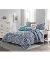 HARPER LANE MERRIAM 5 PIECE QUILT SET /CORAL FULL/QUEEN