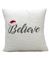 Chicos Home Believe Decorative Pillow, 20" X 20" In White