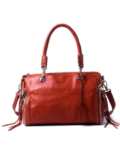 Old Trend Women's Genuine Leather Lily Satchel Bag In Cognac