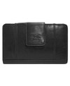 Mancini Casablanca Collection Rfid Secure Ladies Medium Clutch Wallet In Black