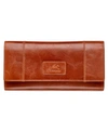 Mancini Casablanca Collection Rfid Secure Ladies Trifold Wing Wallet In Camel