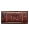 Mancini Casablanca Collection Rfid Secure Ladies Trifold Wing Wallet In Brown