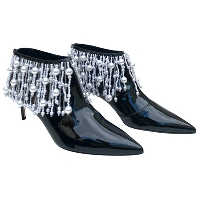 Pre-owned Christopher Kane Black Patent Leather Ankle Boots
