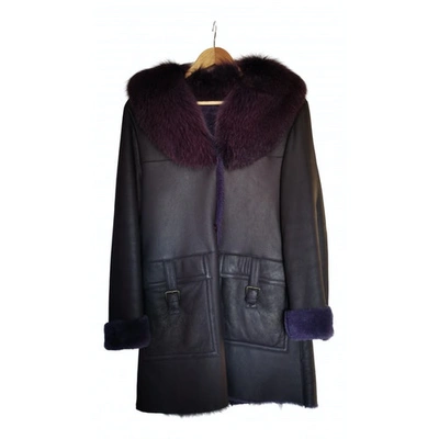 Pre-owned Nina Ricci Purple Shearling Coat