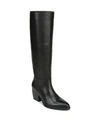 Naturalizer Fae Wide Calf Pointed Toe Knee High Western Boots In Black Leather