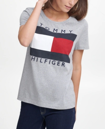 Tommy Hilfiger Plus Size Cotton Logo T-shirt, Created For Macy's In Multi