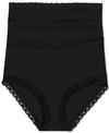 Natori Bliss Lace Trim High Rise Brief Underwear 3-pack 755058mp In Black