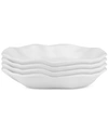 Q Squared Ruffle Melamine Round Dinner Bowls, Set Of 4