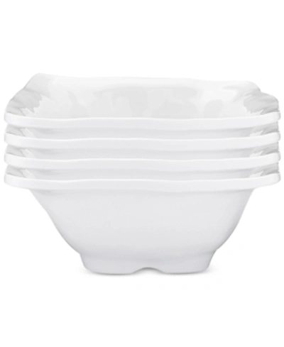Q Squared Ruffle Melamine Square Dip Bowls, Set Of 4