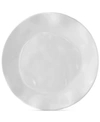 Q SQUARED RUFFLE WHITE MELAMINE SALAD PLATE, SET OF 4