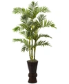 Nearly Natural 62" Areca Palm Tree With Decorative Planter In Green