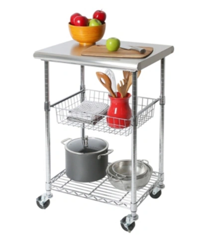 Seville Classics Nsf Stainless Steel Kitchen Work Table Cart In Silver