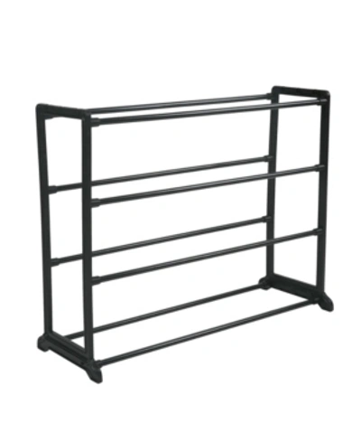 Simplify 12 Pair Stackable Shoe Rack In Black