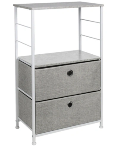Sorbus Nightstand 2-drawers Shelf Storage In Gray