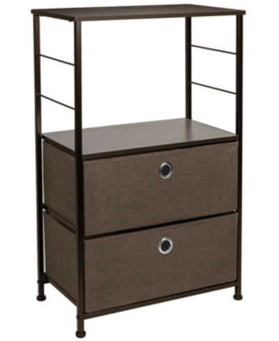 Sorbus Nightstand 2-drawers Shelf Storage In Brown