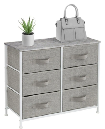 Sorbus Dresser With 6 Drawers In Gray