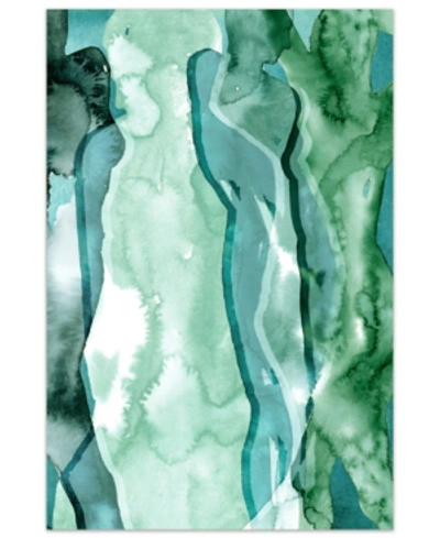 Empire Art Direct Water Women I Frameless Free Floating Tempered Art Glass Wall Art By Ead Art Coop, 48" X 32" X 0.2" In Green