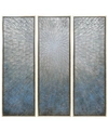 Shop Empire Art Direct Silver Ice 3-piece Textured Metallic Hand Painted Wall Art Set By Martin Edwards, 60" X 20" X 1.5" In Blue