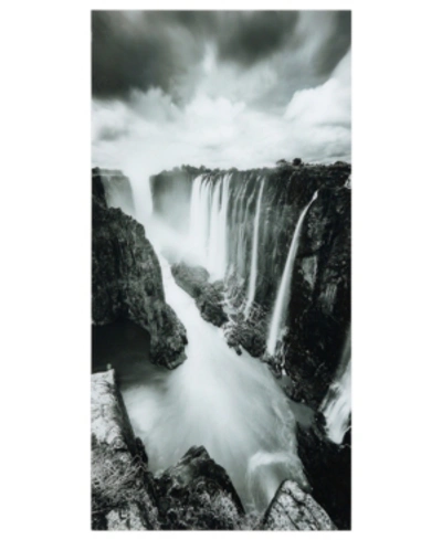 Empire Art Direct The Falls Frameless Free Floating Tempered Art Glass Wall Art By Ead Art Coop, 72" X 36" X 0.2" In Gray