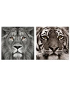 Empire Art Direct King Of The Jungle Lion Eye Of The Tiger Frameless Free Floating Tempered Glass Panel Graphic Wall A In Gray