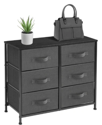 Sorbus Dresser With 6 Drawers In Black