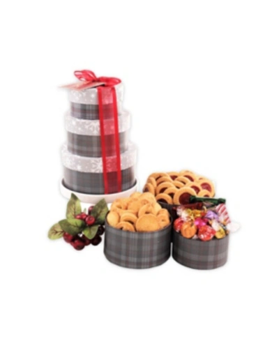 Alder Creek Gift Baskets Holiday Grey Circle Gift Tower