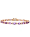 MACY'S AMETHYST (7-1/5 CT.T.W.) WITH DIAMOND ACCENT TENNIS BRACELET IN 18K ROSE GOLD OVER STERLING SILVER