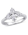 MACY'S MARQUISE AND HEART CERTIFIED DIAMOND (1 3/4 CT. T.W.) 3 STONE ENGAGEMENT RING IN 18K WHITE GOLD