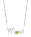 Macy's Birthstone Mom Necklace In Silver Plate In August/simulated Peridot