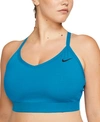 Nike Dri-fit Indy Women's Light-support Padded Sports Bra In Laser Blue,laser Blue,black