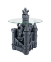 DESIGN TOSCANO LORD LANGTON'S CASTLE GLASS-TOPPED SCULPTURAL TABLE