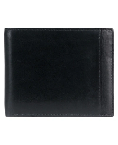 Mancini Casablanca Collection Men's Rfid Secure Center Billfold With Removable Left Wing Passcase In Black