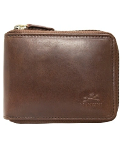 Mancini Men's  Boulder Collection Rfid Secure Zippered Wallet With Removable Passcase In Brown
