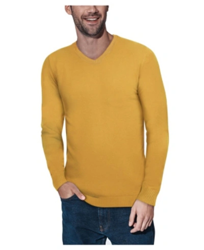 X-ray Men's Basic V-neck Pullover Midweight Sweater In Mustard