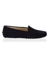 Tod's Women's Gommini Suede Driving Loafers In Navy