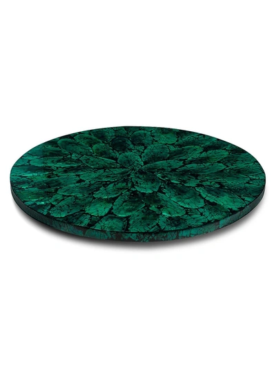 Ladorada Mother Of Pearl Revolving Tray, Green