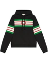 Gucci Black Interlocking G Print Hoodie In Black