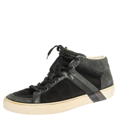 Pre-owned Dolce & Gabbana Louis Vuitton Black Suede And Leather High Top Sneakers Size 42