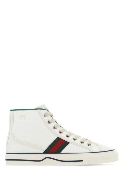 Gucci Tennis 1977 Logo-embroidered Printed Canvas High-top Sneakers In White