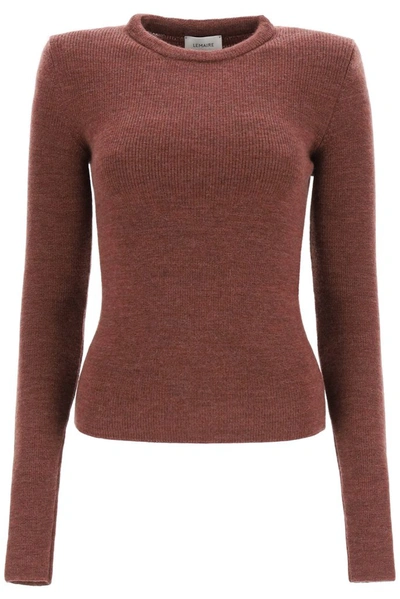 Lemaire Crewneck Sweater In Brown,pink