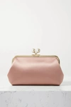 ANYA HINDMARCH MAUD FAUX PEARL-EMBELLISHED SATIN CLUTCH