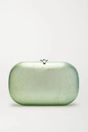 JEFFREY LEVINSON ELINA PLUS TEXTURED SILVER AND ENAMEL-PLATED CHROME CLUTCH